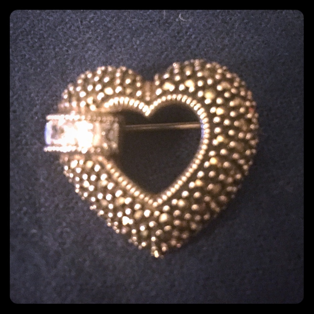Judith Jack silver & marcasite brooch